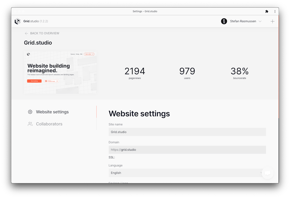 Gridbased website builder Grid.studio