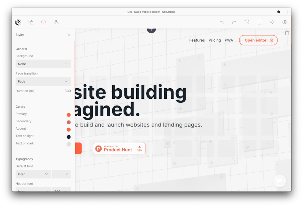 Gridbased website builder Grid.studio